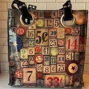 Tim Holtz Idea-ology District Market Tote | Vintage Number Print